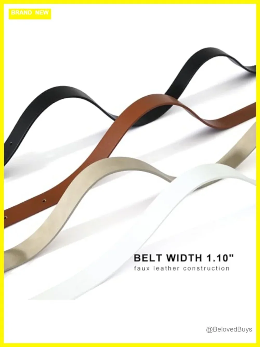 Faux Leather Belt with Oval Buckle for Women 28mm Waist Belt